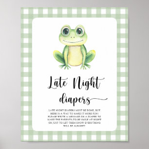 Kikker baby shower - Late night luiers spel Poster