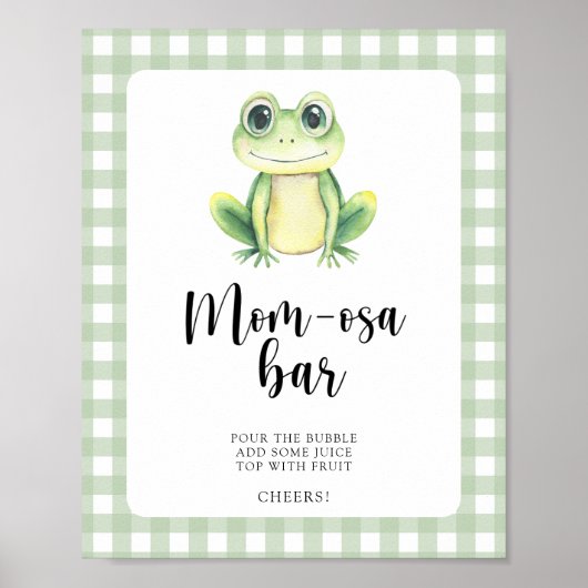 Kikker baby shower - Momosa bar Poster (Voorkant)