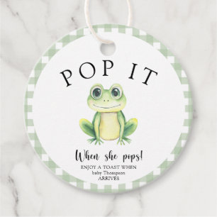 Kikker Baby shower - Pop het! Als ze pop! Bedankjes Labels