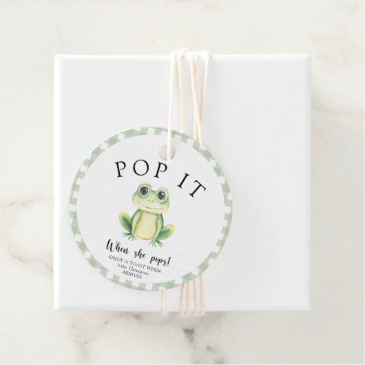 Kikker Baby shower - Pop het! Als ze pop! Bedankjes Labels (In situ)
