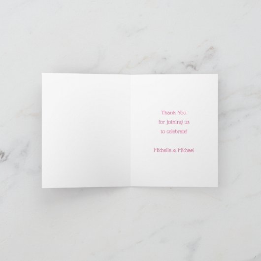 Kikker Baby shower Roze Bedankkaart (Binnen)