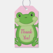 Kikker Baby shower Roze Cadeaulabel (Voorkant)
