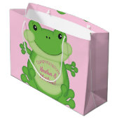 Kikker Baby shower Roze Groot Cadeauzakje (Achterkant Gekanteld)