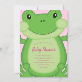 Kikker Baby shower Roze Kaart