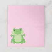 Kikker Baby shower Roze Plaatskaartje (Buitenkant ongevouwen)