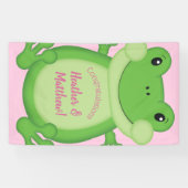Kikker Baby shower Roze Spandoek (Horizontaal)