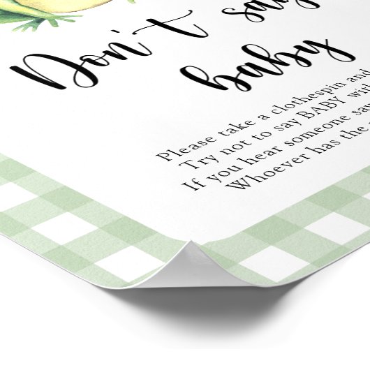 Kikker Baby shower Zeg geen baby Poster (Hoek)