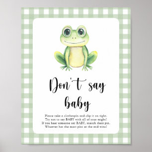 Kikker Baby shower Zeg geen baby Poster