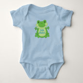 Kikker babyshower blauw romper (Voorkant)