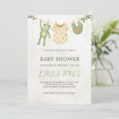 Kikker babyshower uitnodiging (Staand voorkant)