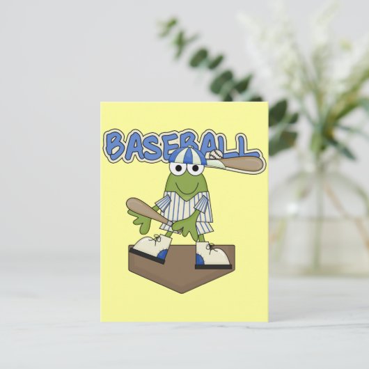 Kikker Baseball Home Bord Tshirts en cadeaus Briefkaart (Staand voorkant)