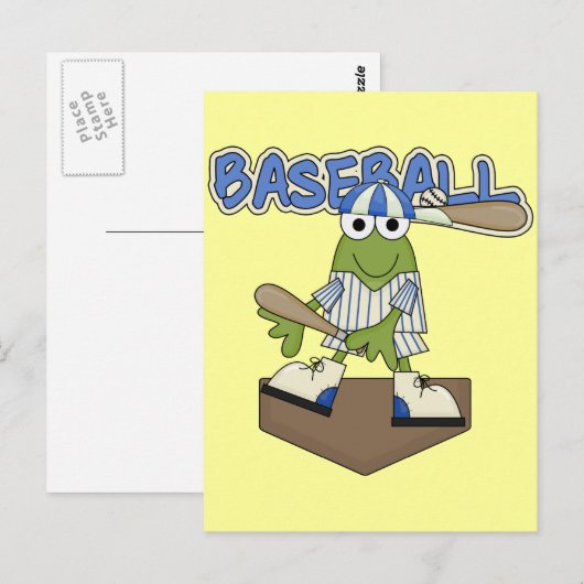 Kikker Baseball Home Bord Tshirts en cadeaus Briefkaart (Voorkant / Achterkant)