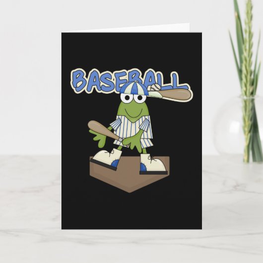 Kikker Baseball Home Bord Tshirts en Geschenken Kaart (Voorkant)