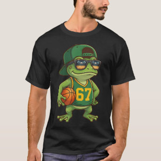 Kikker Basketbal 67 Gen Alpha Slang Sport Mannen T-shirt