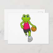Kikker Basketball-speler Basketball Briefkaart (Voorkant / Achterkant)