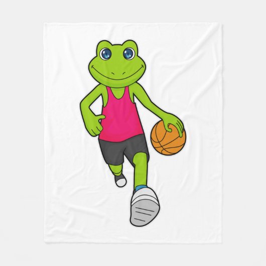 Kikker Basketball-speler Basketball Fleece Deken (Voorkant)