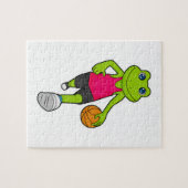 Kikker Basketball-speler Basketball Legpuzzel (Horizontaal)