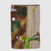 Kikker beeldje spelen golf Design Custom Best Golfhanddoek (Voorkant)