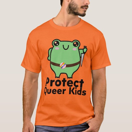 Kikker - Bescherm queer kinderen T-shirt (Voorkant)