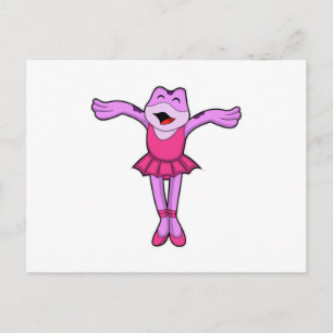 Kikker bij balletdans met rok briefkaart