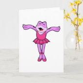 Kikker bij balletdans met rok kaart (Gele Bloem)