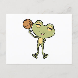 Kikker bij Basketbalsport Briefkaart