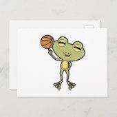 Kikker bij Basketbalsport Briefkaart (Voorkant / Achterkant)