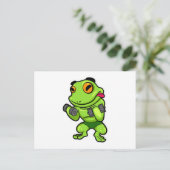 Kikker bij biceps training met halters briefkaart (Staand voorkant)