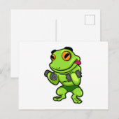 Kikker bij biceps training met halters briefkaart (Voorkant / Achterkant)