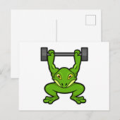 Kikker bij bodybuilding met halter briefkaart (Voorkant / Achterkant)