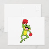 Kikker bij boksen met boks handschoenen briefkaart (Voorkant / Achterkant)