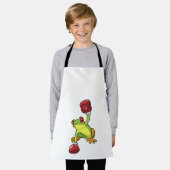 Kikker bij Boxing met gebarsten handschoenen Schort (Gedragen)