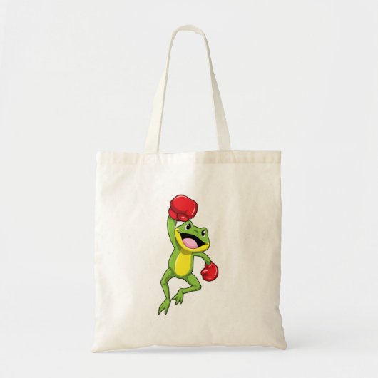 Kikker bij Boxing met gebarsten handschoenen Tote Bag (Voorkant)