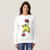 Kikker bij Boxing met gebarsten handschoenen Trui (Voorkant volledig)