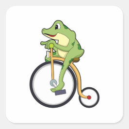Kikker bij Circus met Bicycle.PNG Vierkante Sticker
