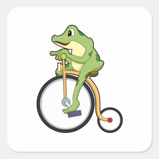 Kikker bij Circus met Bicycle.PNG Vierkante Sticker (Voorkant)