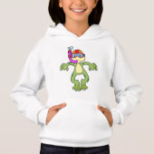 Kikker bij duiken met Snorkel (Voorkant)