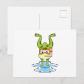 Kikker bij duiken met Snorkel Briefkaart (Voorkant / Achterkant)