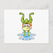 Kikker bij duiken met Snorkel Briefkaart (Voorkant)