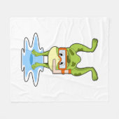 Kikker bij duiken met Snorkel Fleece Deken (Voorkant (Horizontaal))