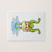 Kikker bij duiken met Snorkel Legpuzzel (Horizontaal)
