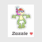 Kikker bij duiken met Snorkel Sticker (Vel)