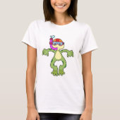 Kikker bij duiken met Snorkel T-shirt (Voorkant)