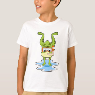 Kikker bij duiken met Snorkel T-shirt