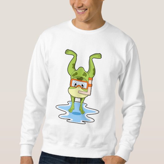 Kikker bij duiken met Snorkel Trui (Voorkant)