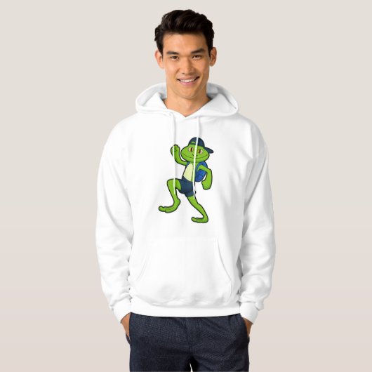 Kikker bij gebruik met rugzak en Pet Hoodie (Voorkant volledig)