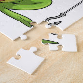 Kikker bij Gevist met Geviste stang Legpuzzel (Zijkant)