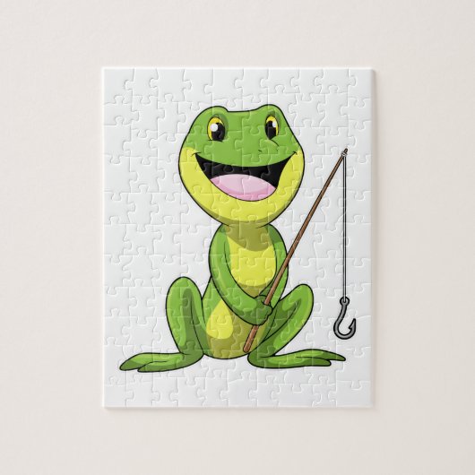 Kikker bij Gevist met Geviste stang Legpuzzel (Verticaal)