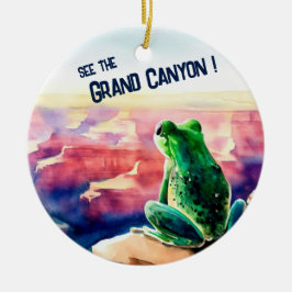 Kikker bij het Grand Canyon Souvenir Keramisch Ornament
