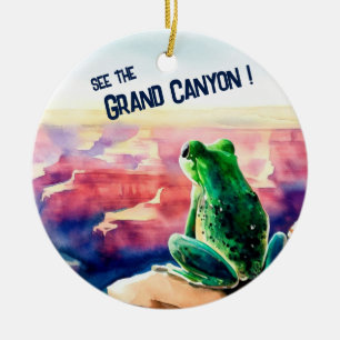 Kikker bij het Grand Canyon Souvenir Keramisch Ornament